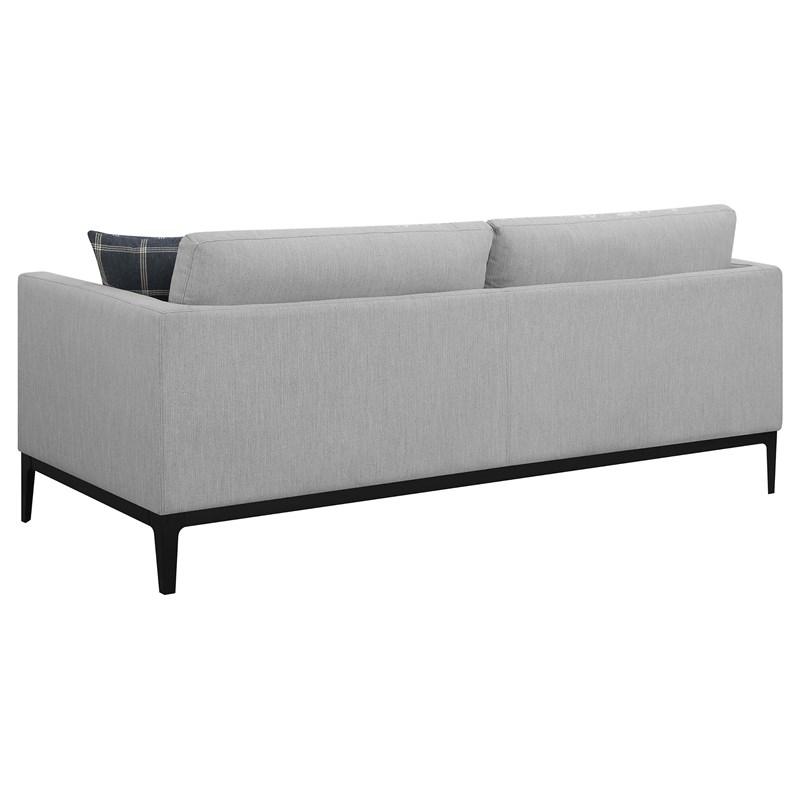 Large Picture of Coaster Furniture Apperson 508681 Upholstered Track Arm Sofa - Light Grey
