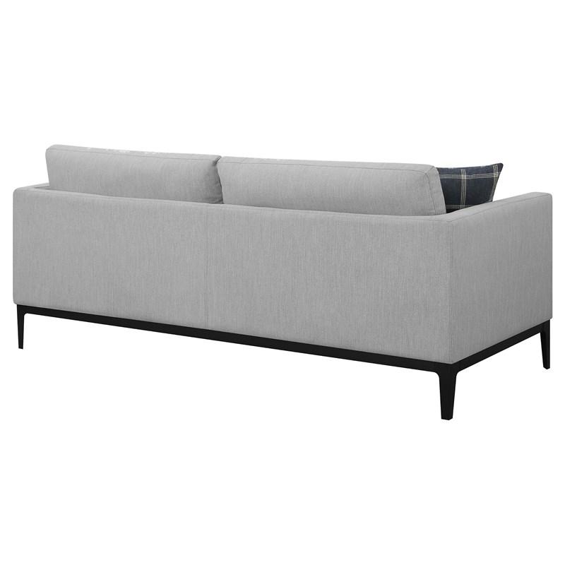 Large Picture of Coaster Furniture Apperson 508681 Upholstered Track Arm Sofa - Light Grey