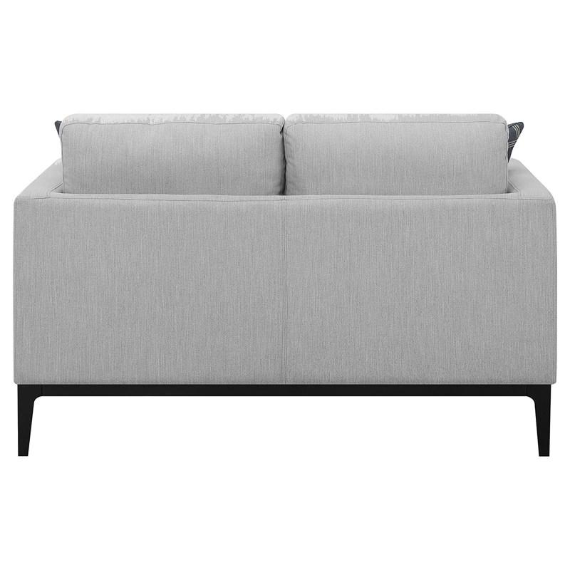 Large Picture of Coaster Furniture Apperson 508682 Upholstered Track Arm Loveseat - Light Grey