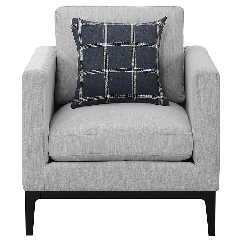 Large Picture of Coaster Furniture Apperson 508683 Upholstered Track Arm Accent Chair - Light Grey