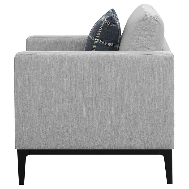 Large Picture of Coaster Furniture Apperson 508683 Upholstered Track Arm Accent Chair - Light Grey
