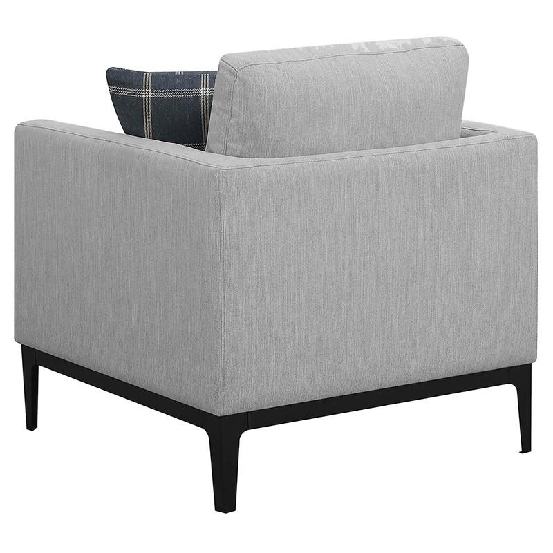 Large Picture of Coaster Furniture Apperson 508683 Upholstered Track Arm Accent Chair - Light Grey
