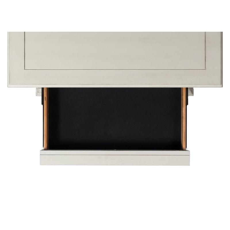 Large Picture of Elements International Slater SR600NS 3-Drawer Nightstand with USB Ports - White