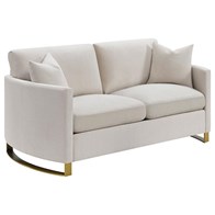Coaster Furniture Corliss 508822 Upholstered Curved Track Arm Loveseat - Beige (Loveseats - Stationary)