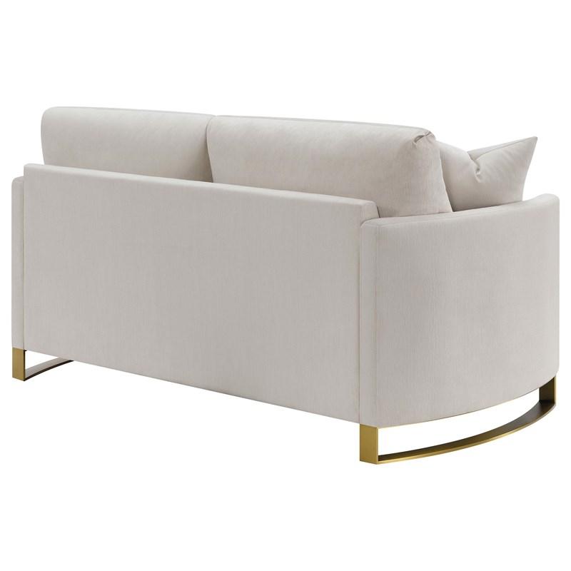 Large Picture of Coaster Furniture Corliss 508822 Upholstered Curved Track Arm Loveseat - Beige