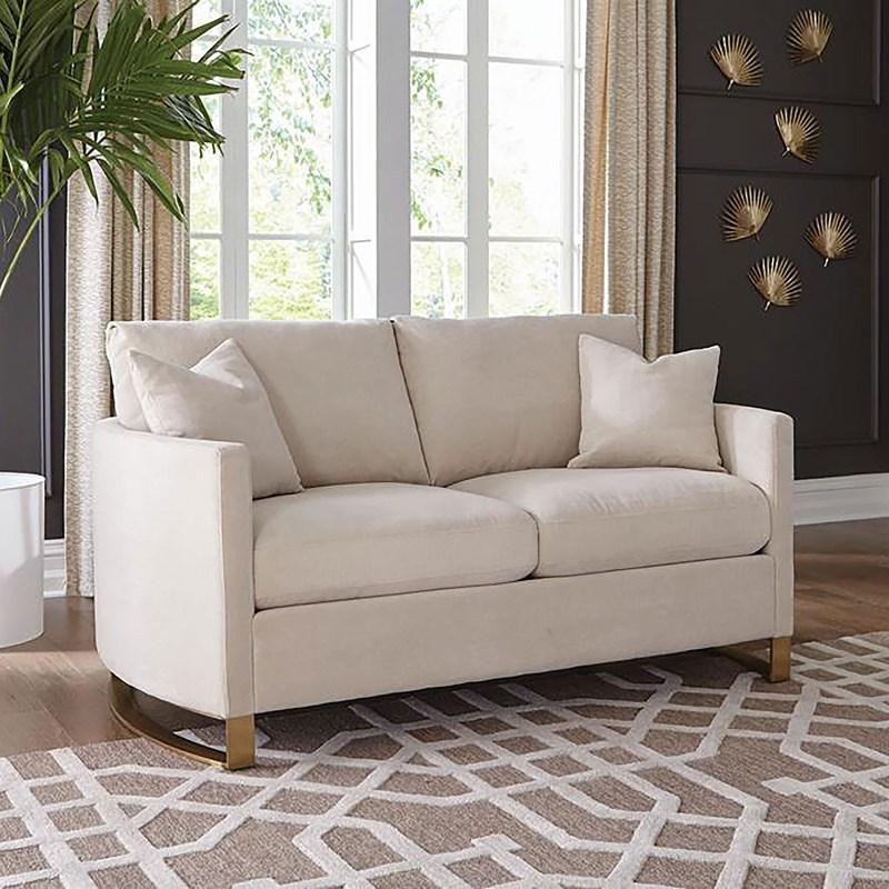 Large Picture of Coaster Furniture Corliss 508822 Upholstered Curved Track Arm Loveseat - Beige
