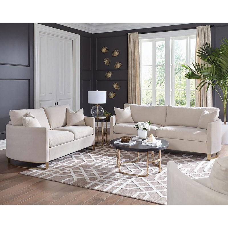 Large Picture of Coaster Furniture Corliss 508822 Upholstered Curved Track Arm Loveseat - Beige