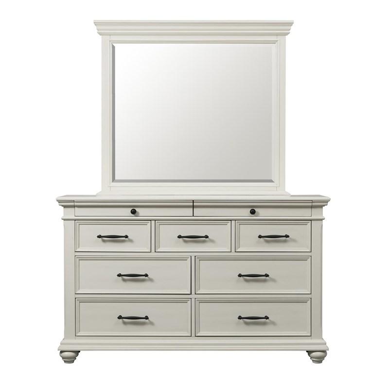 Large Picture of Elements International Slater SR600MR Dresser Mirror - White