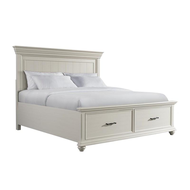 Elements International Slater SR650KB King Platform Storage Bed - White