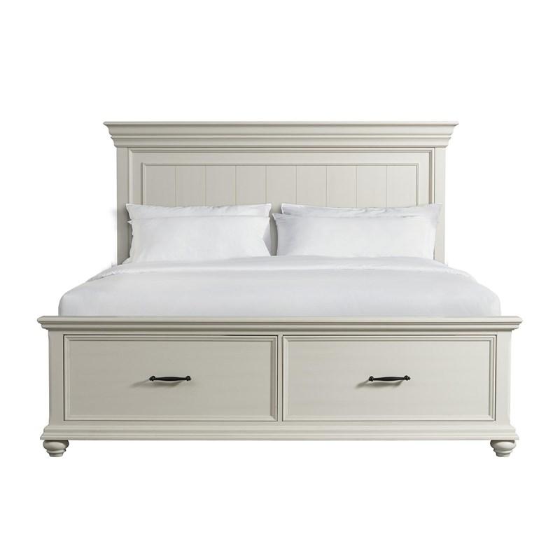 Large Picture of Elements International Slater SR650KB King Platform Storage Bed - White