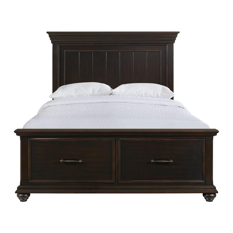 Large Picture of Elements International Slater SR850QB Queen Platform Storage Bed - Black