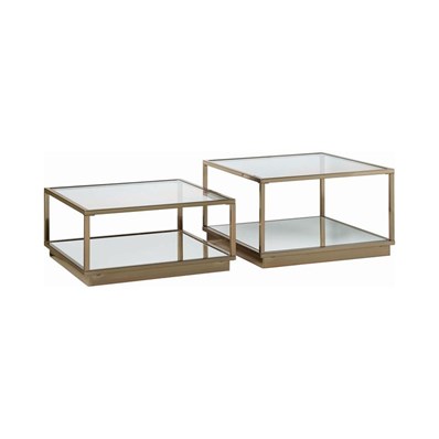 Coaster Furniture Renee 722660 2-piece Square Coffee Table Set - Rose Brass