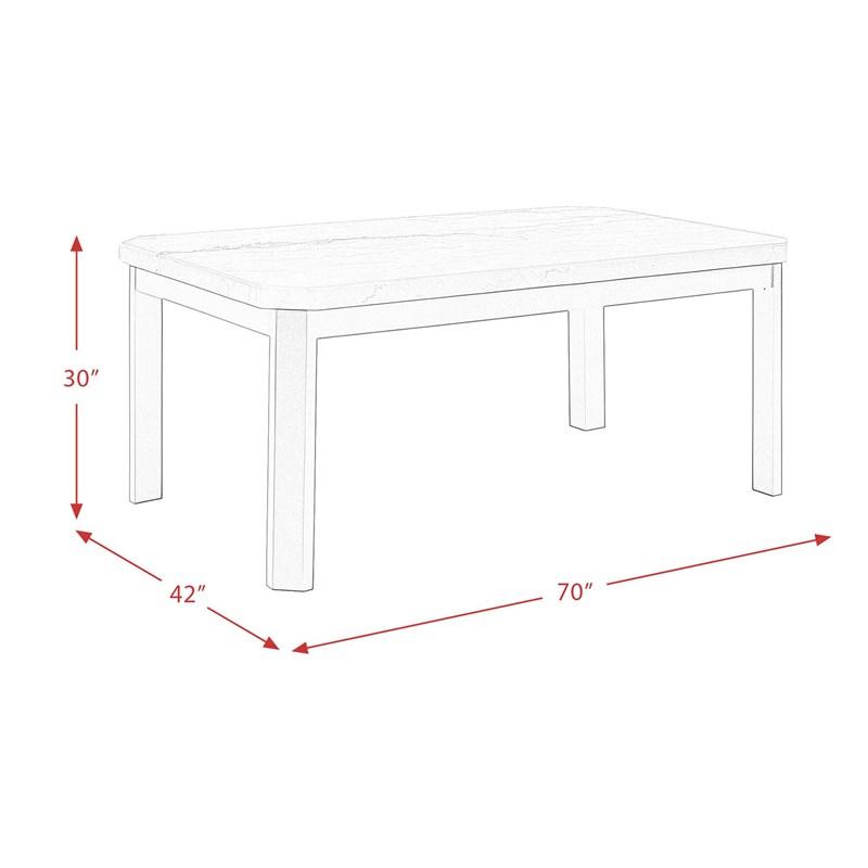 Large Picture of Elements International Francesca CFC700DTB Dining Table