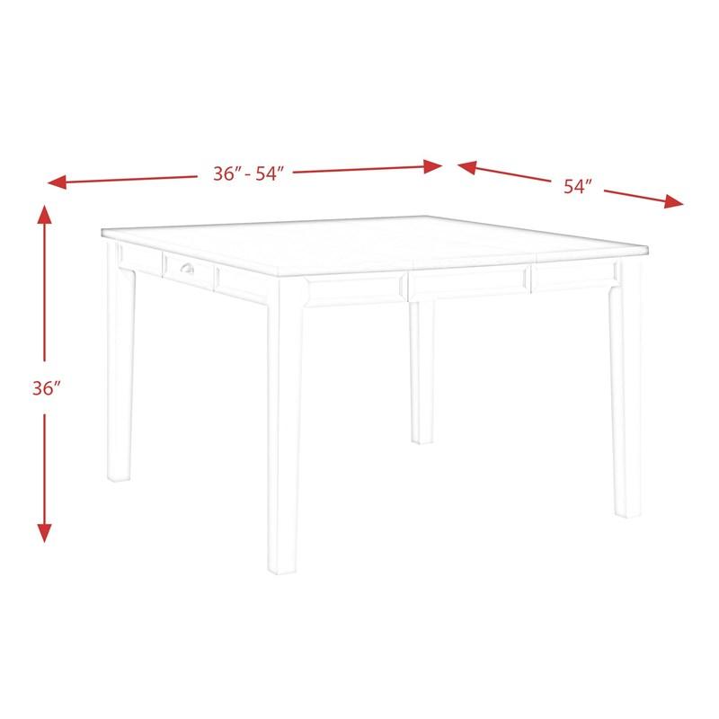 Large Picture of Elements International Kayla DKY350CT Counter Height Dining Table with Storage