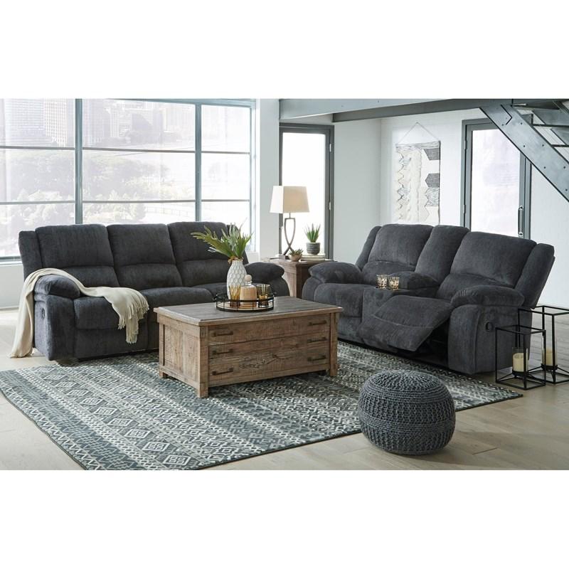 Draycoll Reclining Fabric Loveseat with Console (7650494) image 11