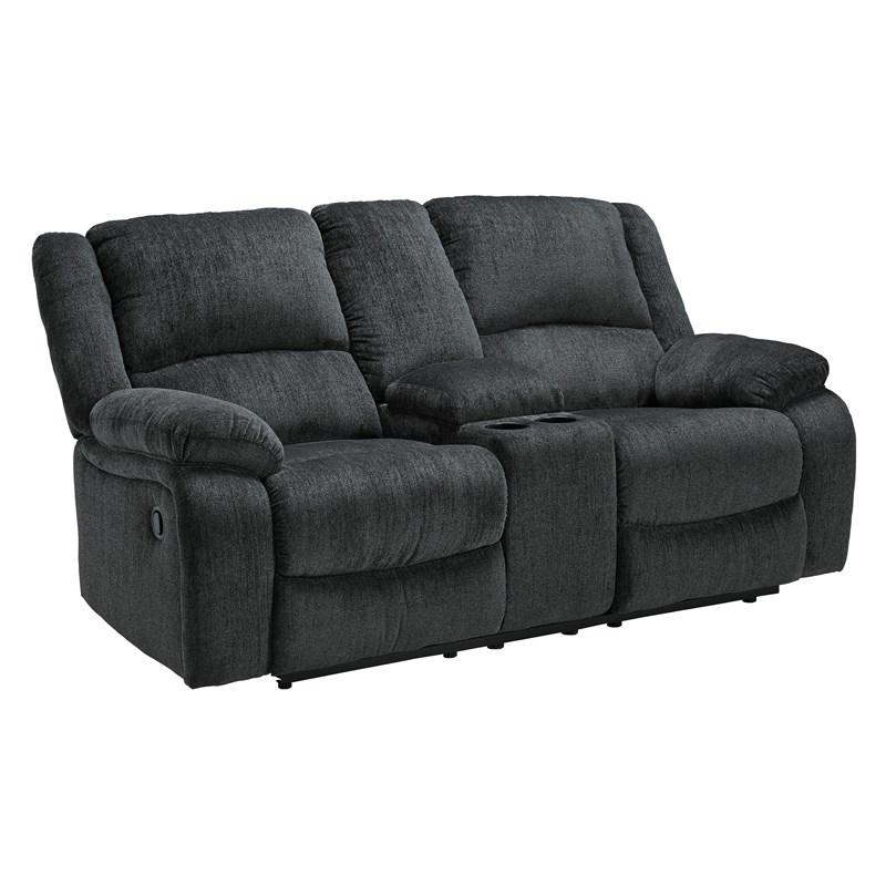 Draycoll Reclining Fabric Loveseat with Console (7650494) image 2