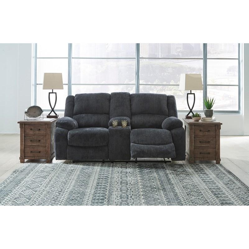 Draycoll Reclining Fabric Loveseat with Console (7650494) image 6