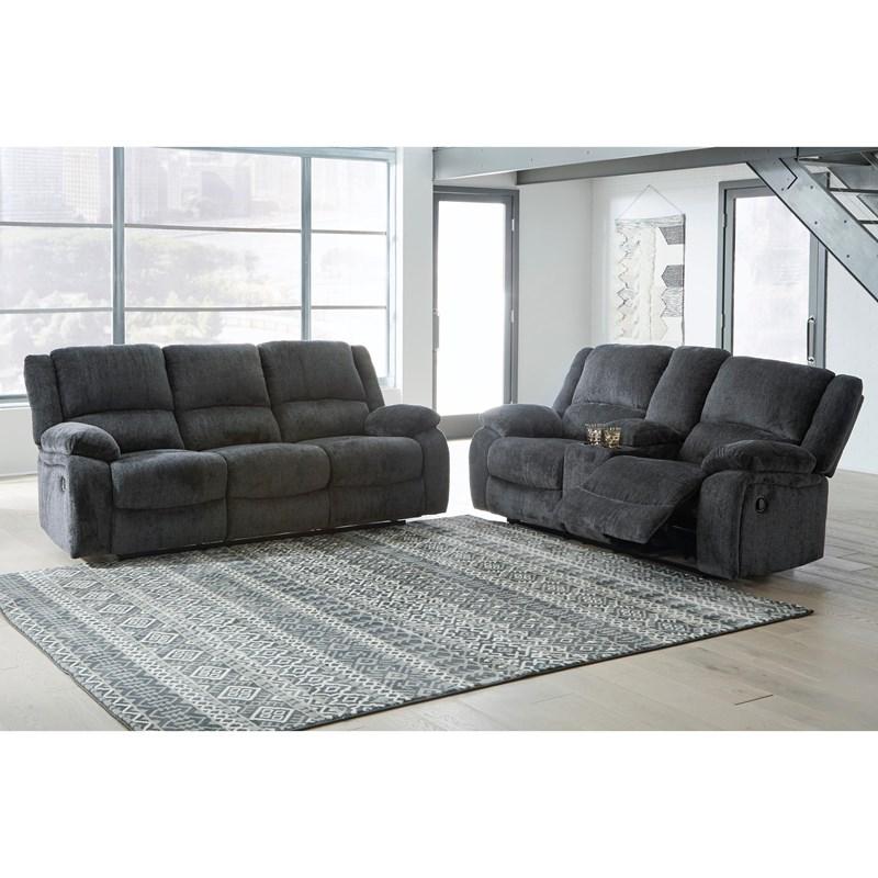 Draycoll Reclining Fabric Loveseat with Console (7650494) image 8