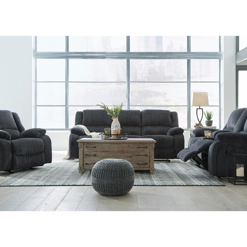 Draycoll Reclining Fabric Loveseat with Console (7650494) image 9