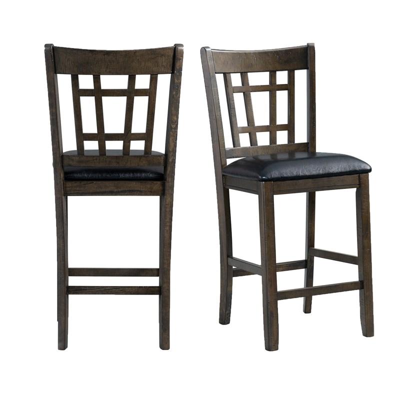 Large Picture of Elements International Max DMX600SC Counter Height Side Chair- Walnut