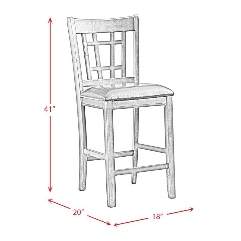 Large Picture of Elements International Max DMX600SC Counter Height Side Chair- Walnut