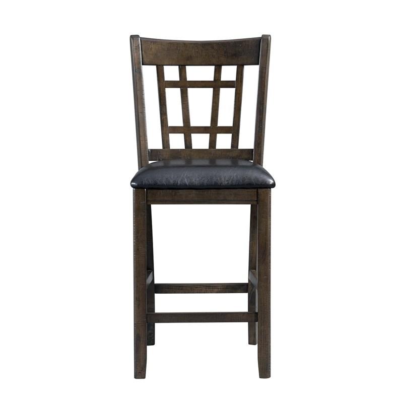 Large Picture of Elements International Max DMX600SC Counter Height Side Chair- Walnut