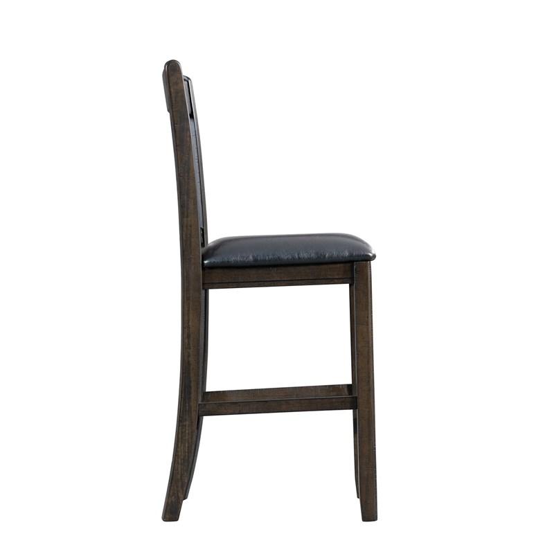 Large Picture of Elements International Max DMX600SC Counter Height Side Chair- Walnut