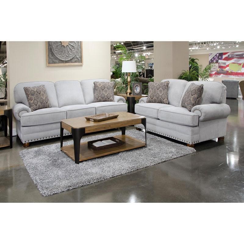 Large Picture of Jackson Furniture Singletary 3241-02 Loveseat - Nickel