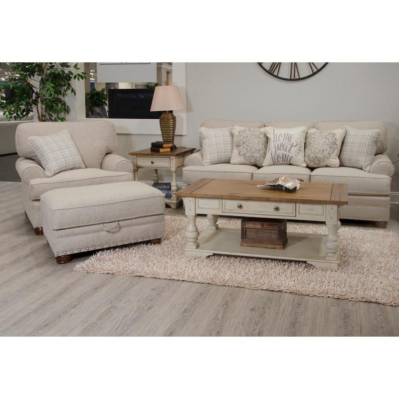 Large Picture of Jackson Furniture Farmington 4283-77 Storage Ottoman - Buff
