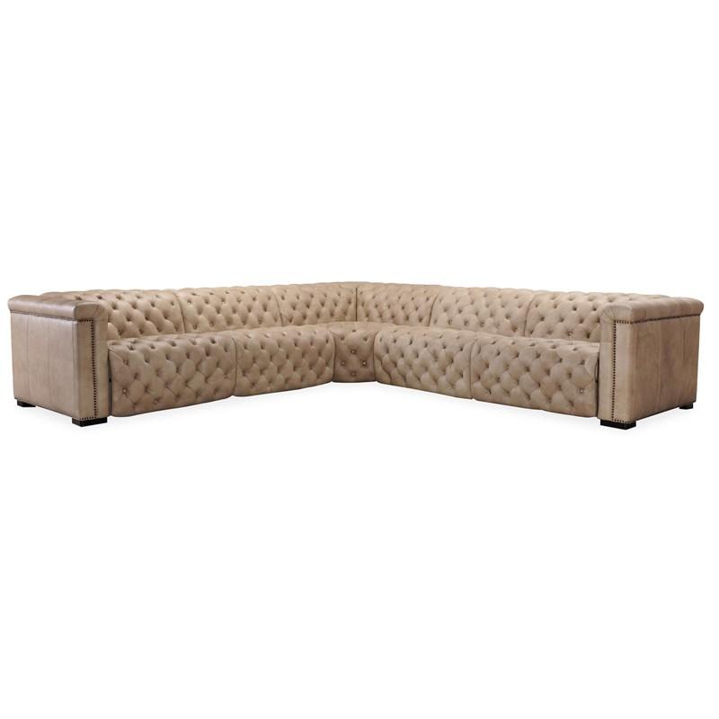 Hooker Furniture SS434-G5PS-082 Savion Grandier 5-Piece Sectional with Power Recline & Power Headrest