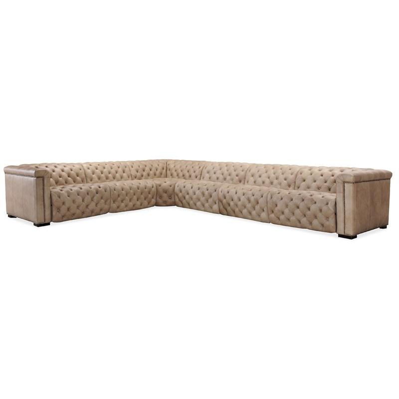 Hooker Furniture SS434-G6PS-082 Savion Grandier 6-Piece Sectional with Power Recline & Power Headrest
