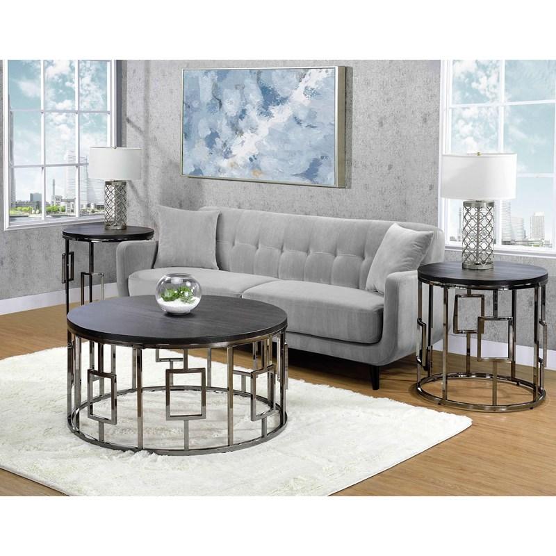Large Picture of Elements International Ester CES100ET Round End Table