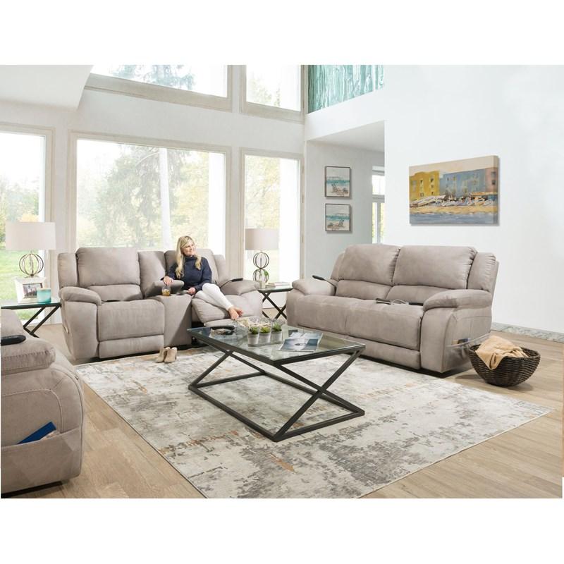 Large Picture of Homestretch Furniture 187-57-17 Power Console Loveseat
