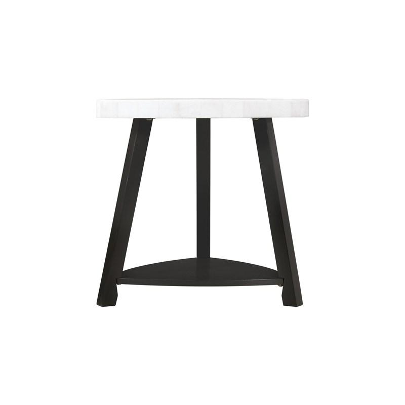 Large Picture of Elements International Trinity CTN100ET White Marble Top End Table