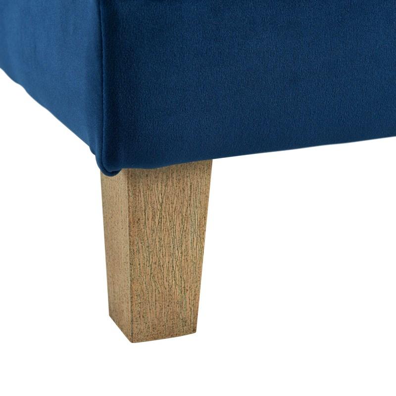 Large Picture of Elements International Crosby Tufted Storage Ottoman - Cobalt