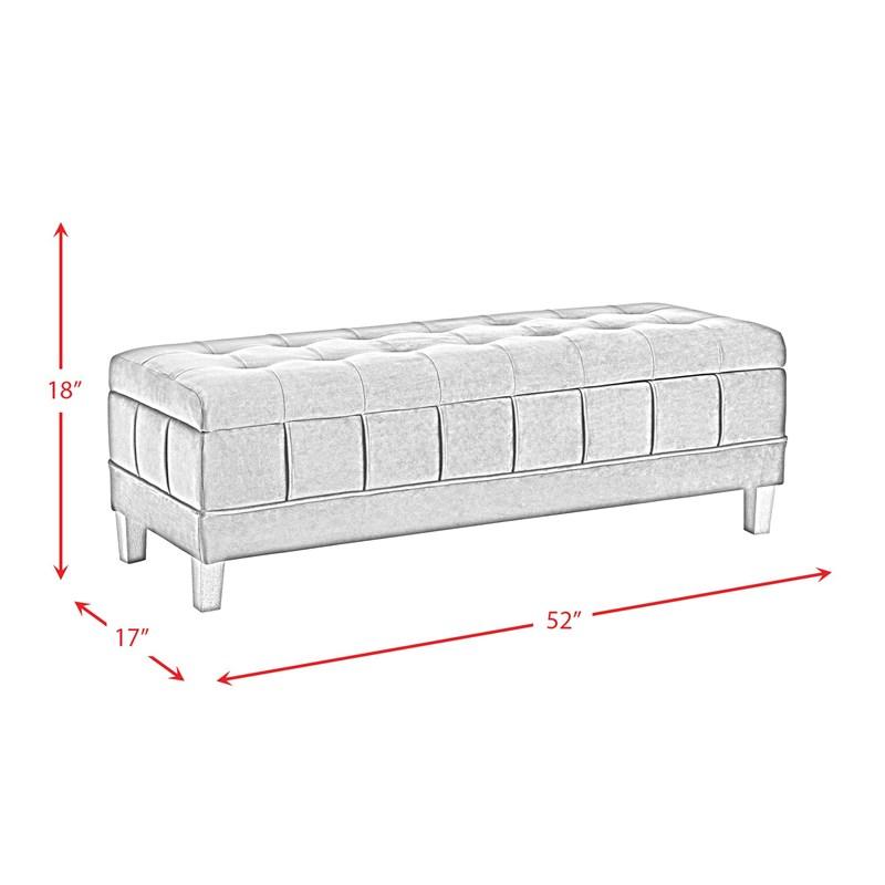 Large Picture of Elements International Crosby Tufted Storage Ottoman - Cobalt