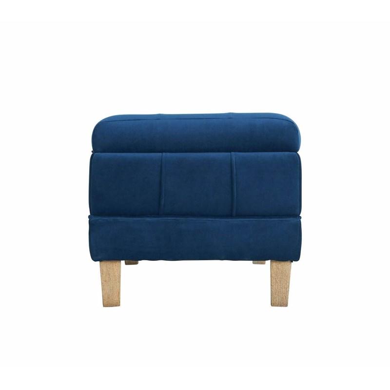 Large Picture of Elements International Crosby Tufted Storage Ottoman - Cobalt