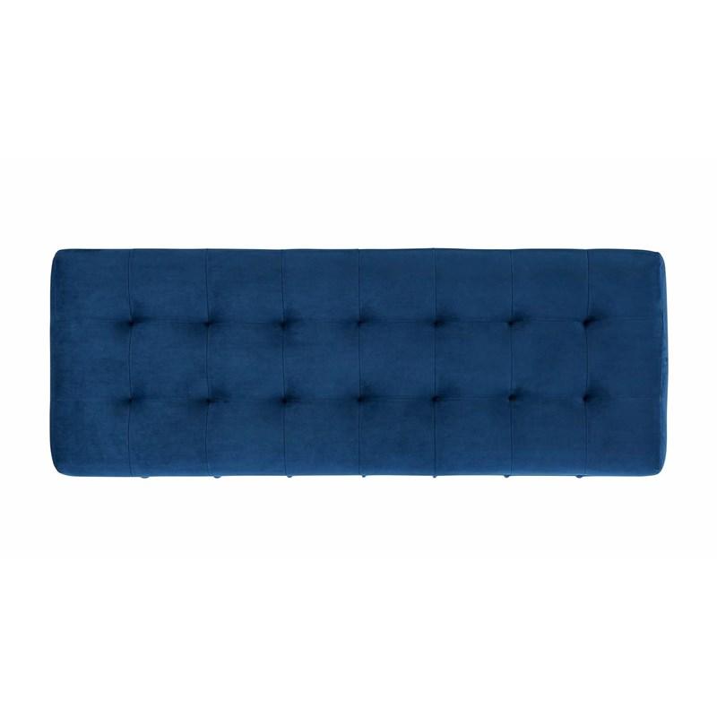 Large Picture of Elements International Crosby Tufted Storage Ottoman - Cobalt