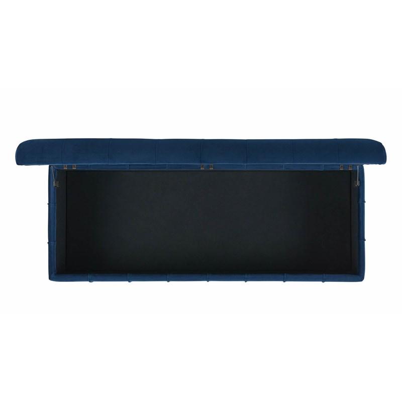 Large Picture of Elements International Crosby Tufted Storage Ottoman - Cobalt