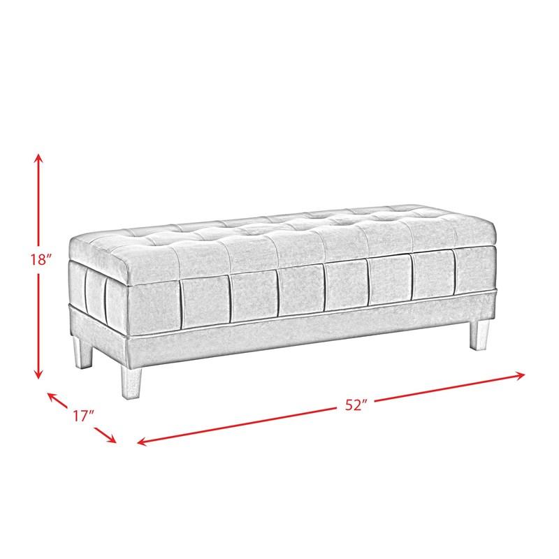 Large Picture of Elements International Crosby Tufted Storage Ottoman - Blush