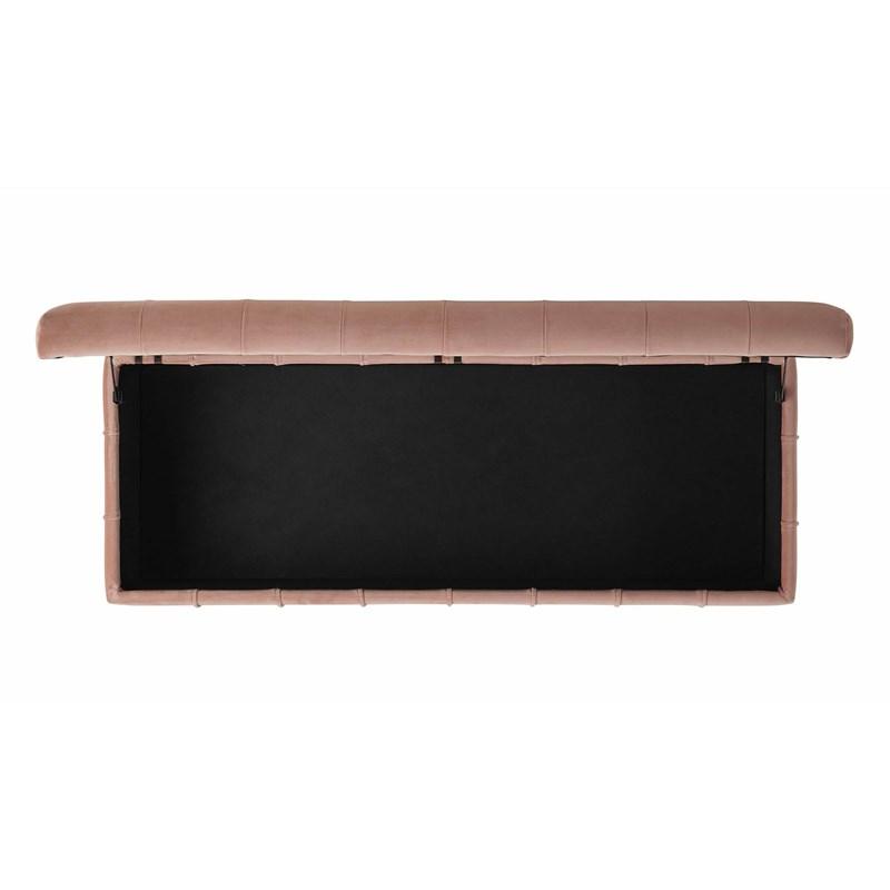 Large Picture of Elements International Crosby Tufted Storage Ottoman - Blush