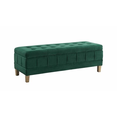 Elements International Crosby Tufted Storage Ottoman - Evergreen