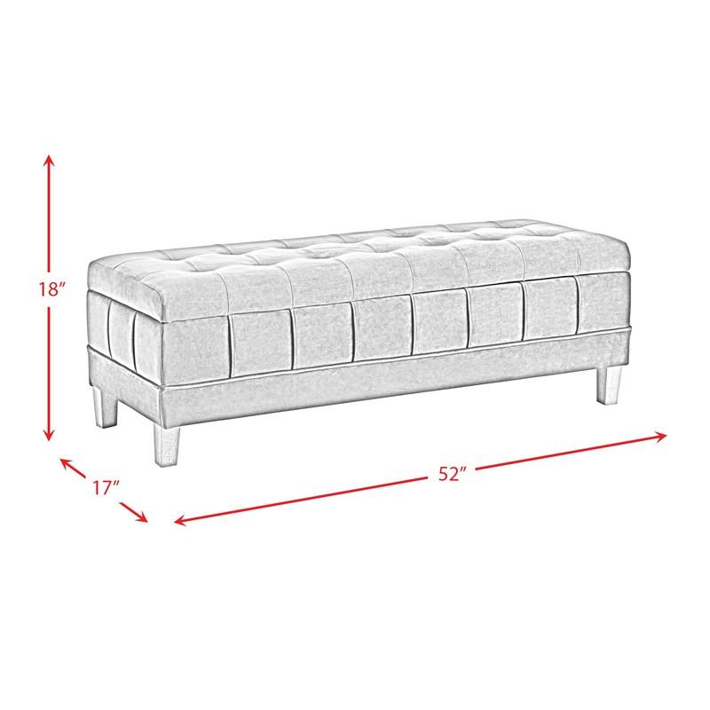 Large Picture of Elements International Crosby Tufted Storage Ottoman - Evergreen