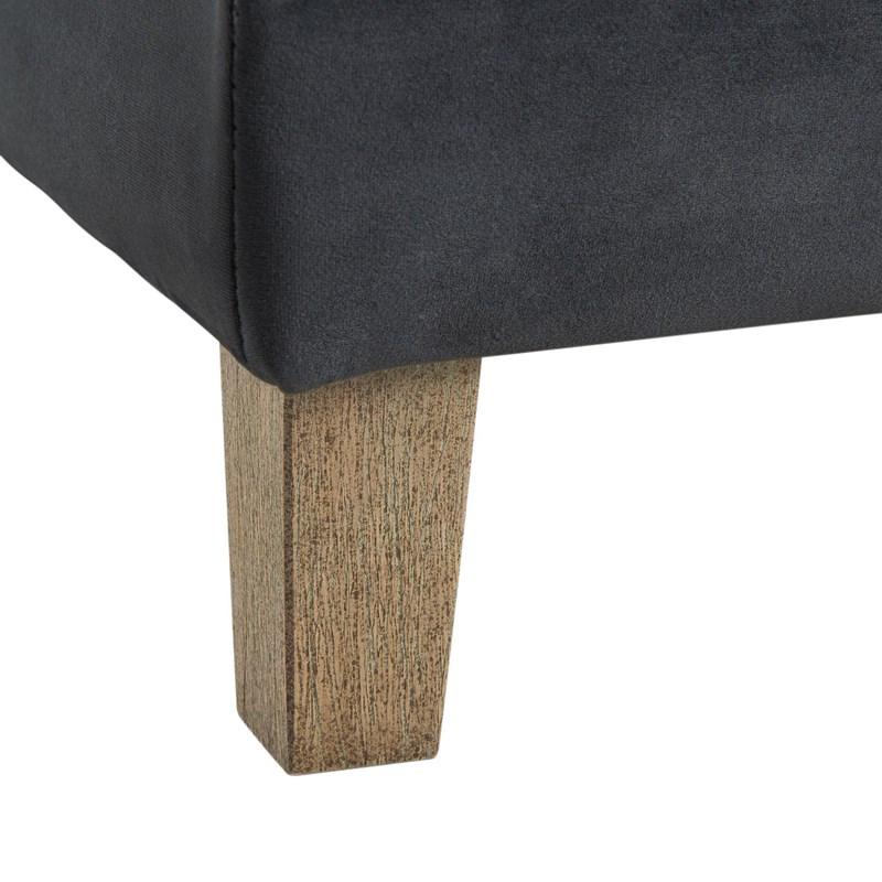 Large Picture of Elements International Crosby Tufted Storage Ottoman - Gun Metal