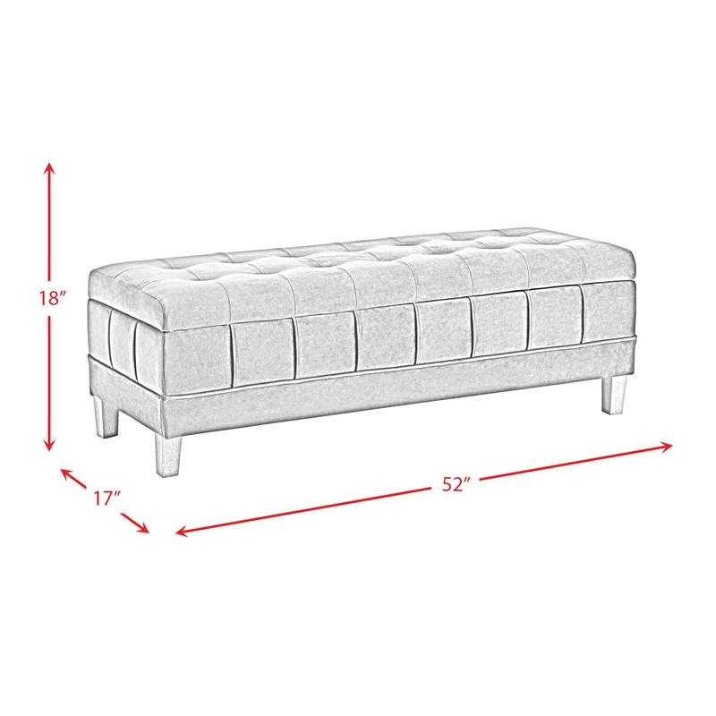 Large Picture of Elements International Crosby Tufted Storage Ottoman - Gun Metal
