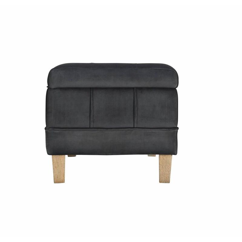Large Picture of Elements International Crosby Tufted Storage Ottoman - Gun Metal
