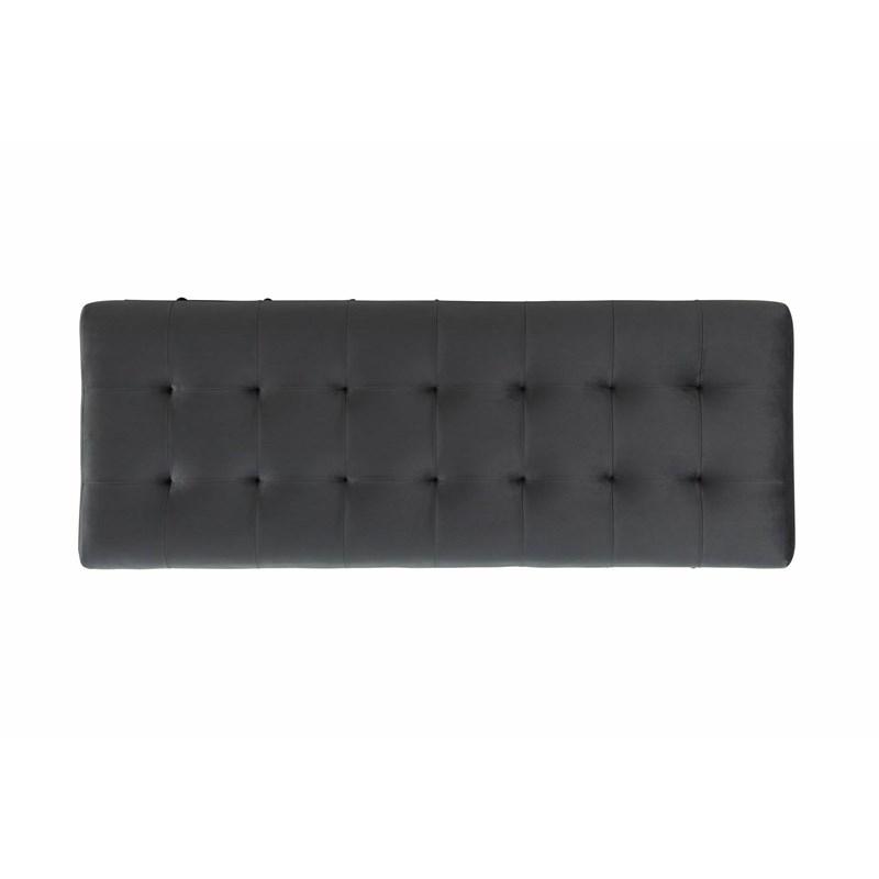 Large Picture of Elements International Crosby Tufted Storage Ottoman - Gun Metal