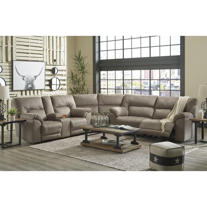Large Picture of Benchcraft Cavalcade 77601S2 3 pc Reclining Sectional
