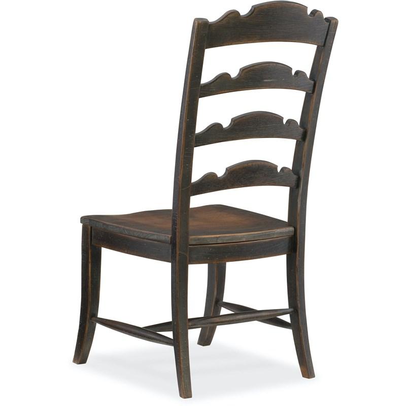 Large Picture of Hooker Furniture 5960-75310-BLK Hill Country Twin Sisters Ladderback Side Chair