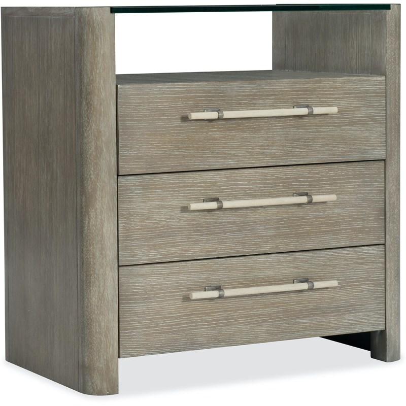 Hooker Furniture 6050-90016-GRY Affinity Three-Drawer Nightstand
